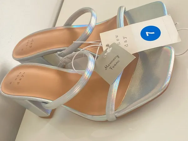 a new day Holographic Metalic Strappy Block Heel Sandal - Image 6