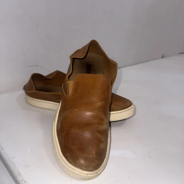 Olukai Leather Pehuea Slip On Sneaker Gorpcore Boho Convertible Shoes Brown Sz 8 - Image 9