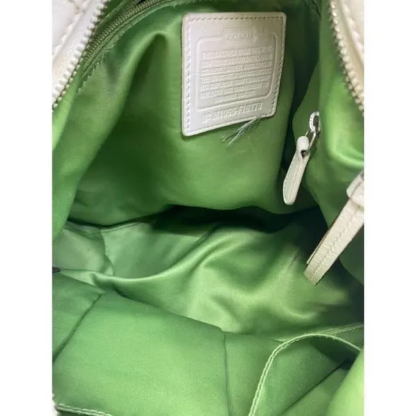 Coach Large White Leather Hobo Bag - Image 9