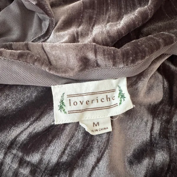 Mauve Gret Crushed Velvet Babydoll Dress Short Sleeve Mini Loveriche Romantic - Image 6