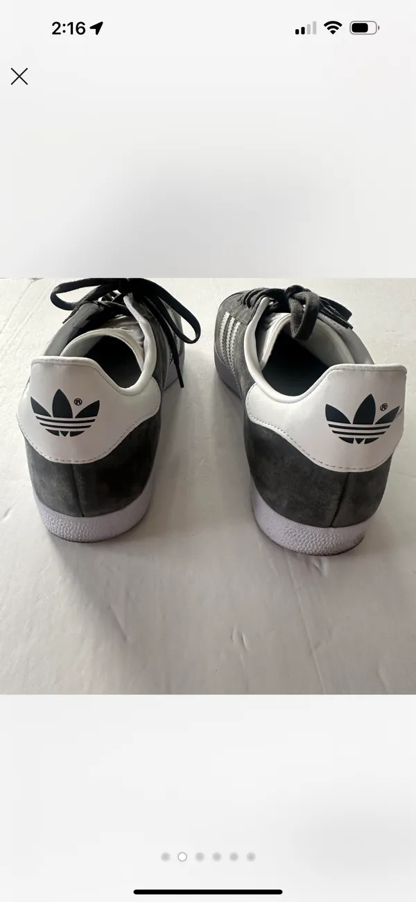 Adidas Gray Gazelle Sneakers 10.5 - Image 2
