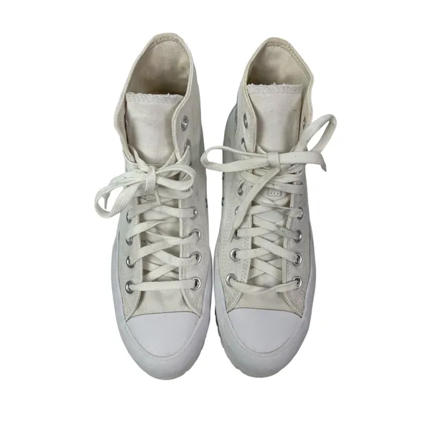 Converse Chuck Taylor All Star Lugged White Round Toe High Top Sneaker Shoes 9.5 - Image 3