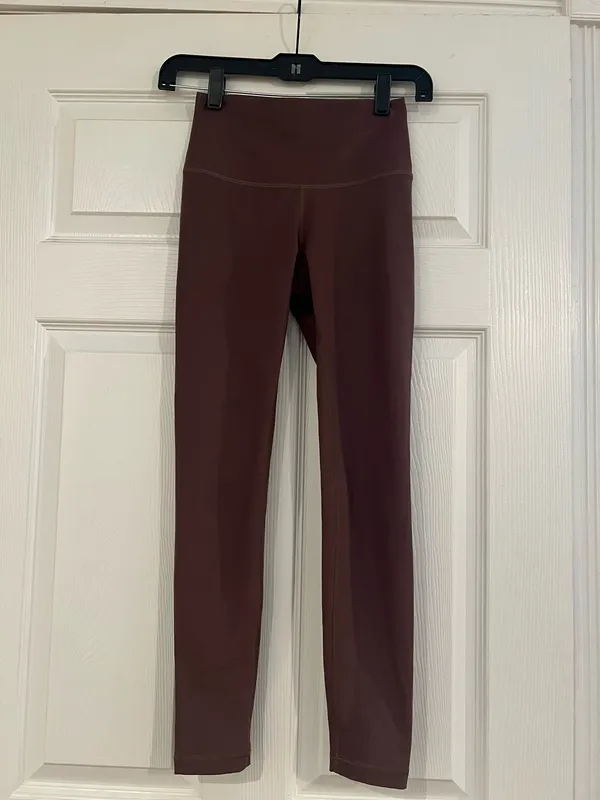 High-Waist purple/Brown Leggings - Comfort Stretch - Image 2