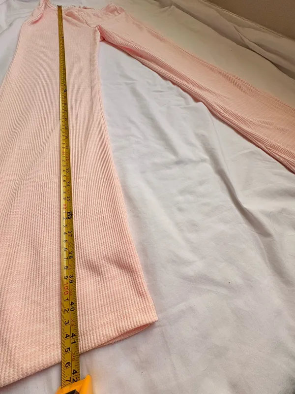 Pink Republic Y2K Pink Ribbed Flare Pajama Lounge Pants M - Image 7