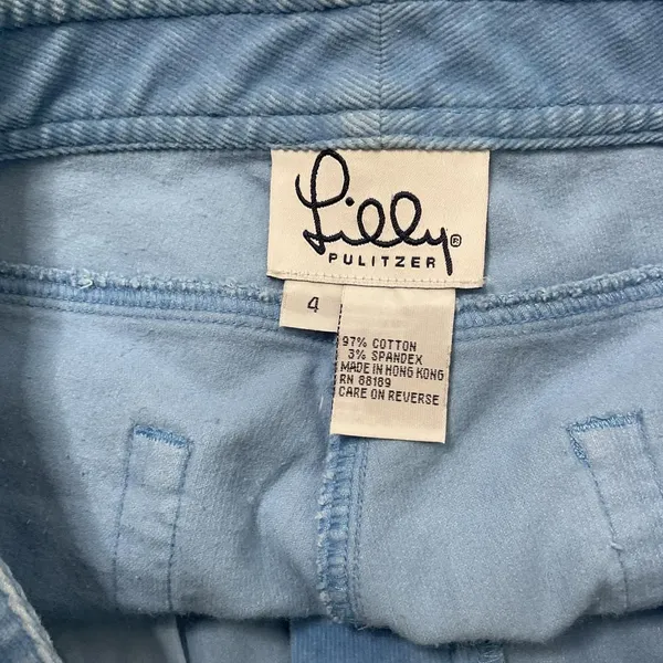 Lilly Pulitzer Vintage White Label Blue Bootcut Corduroy Jeans Size 4 - Image 3
