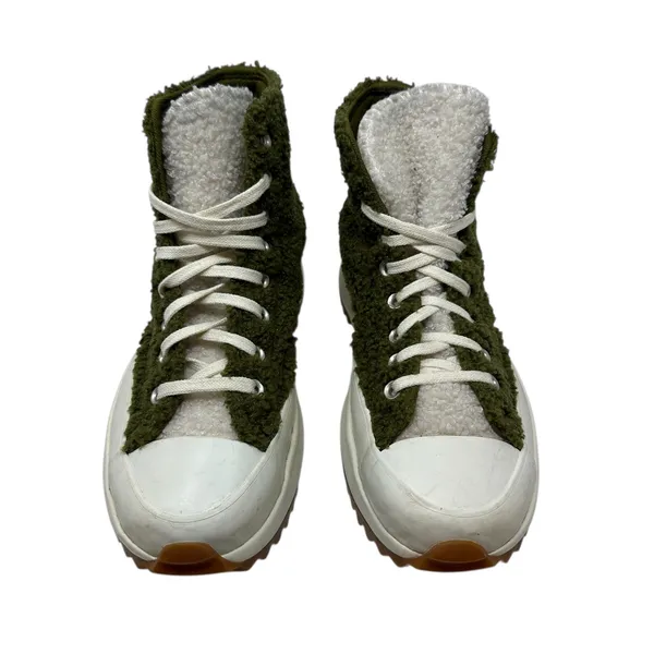 Converse Run Star Hike‎ High Sherpa Platform Sneakers Green Faux Fur Size US 8.5 - Image 5