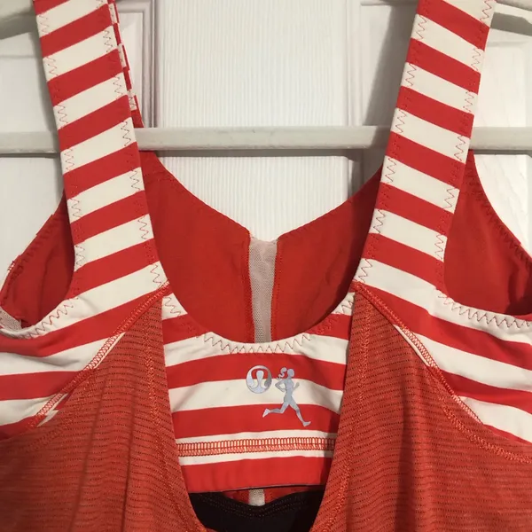 Lululemon drawstring‎ striped built in bra tank top women’s small - Image 6
