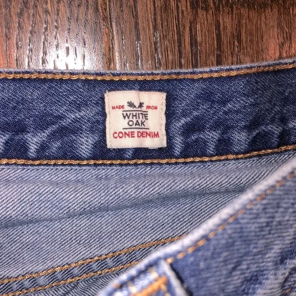 LEVIS white cone oak denim cutoff shorts size 26 - Image 3