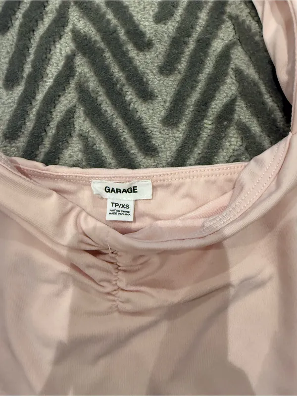 Garage Light Pink Ruched Front Tank - Image 2