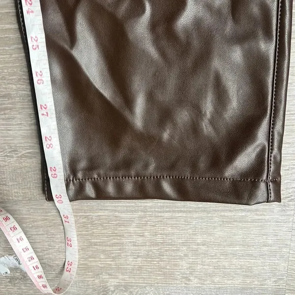 NEW Abercrombie & Fitch Vegan Leather 90s Straight Pant - Image 11