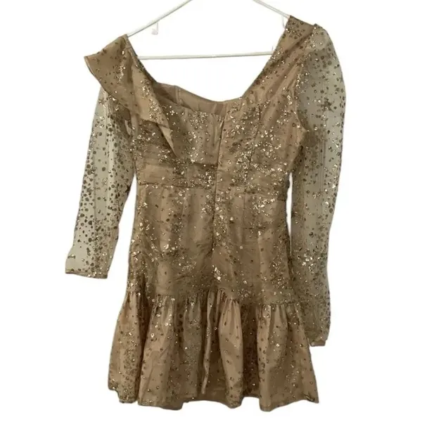 Endless Rose Sequins Mini Gold Nude Mini Dress(Size XS) - Image 4
