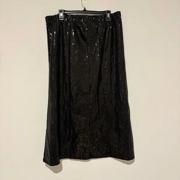 Serra‎ sequin elastic waist midi skirt black size large - Image 3