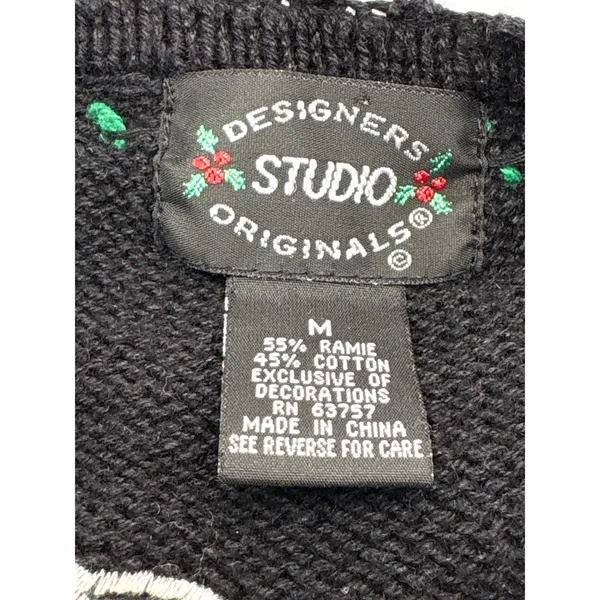 Designers Studio Originals Vintage 90s Ugly Christmas Cardigan Sweater Medium - Image 8