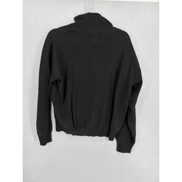 Pact Women Cardigan Full Zip Mock Neck Organic Cotton Black M - Image 3