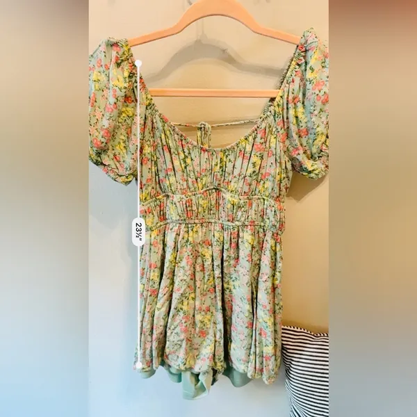 Altar’d State Green Floral Cutout Romper Lined XS NWOT - Image 13