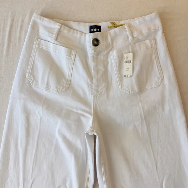 Maeve Anthropologie The Colette Wide Leg Crop Pants Women 16W White - Image 7