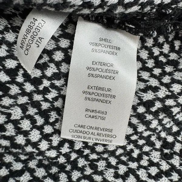 Calvin Klein Women XL Textured Boucle Hooded Sweater Black White Pullover Cozy - Image 6