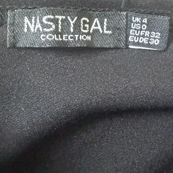 Nasty Gal Black Organza One Shoulder Ruffle Crop Top Size 0 XS NWOT - Image 3