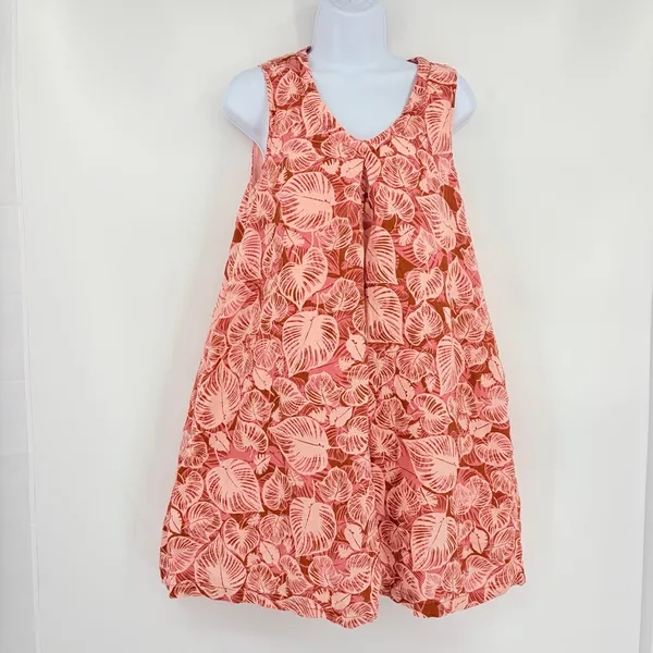 Tahari Tropical Leaf 100% Linen ALine Leaf Dress Sz Small Coastal Resort Boho - Image 2
