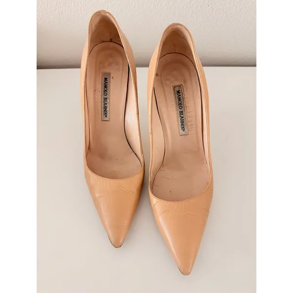 Manolo Blahnik BB 70mm Lambskin Stiletto Pumps Size‎ 39 895$ - Image 4