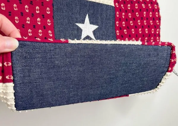 Vintage Boyds Home Collection Tote Bag Americana Patriotic Chambray Bear Stars - Image 5