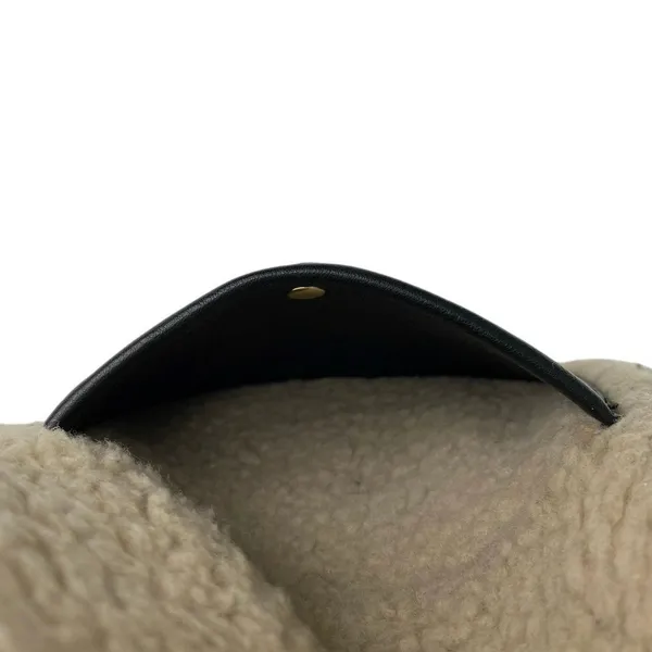Anthropologie Mali + Lili Gwen Black Faux Leather Vegan Sherpa Sling Bag Handbag - Image 3