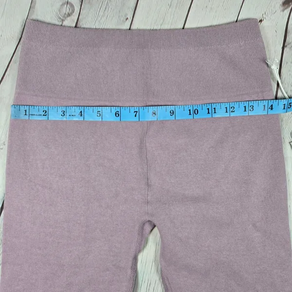Everlane‎ Seamless Legging Ribbed High Waist M L Light Purple Lilac - Image 9