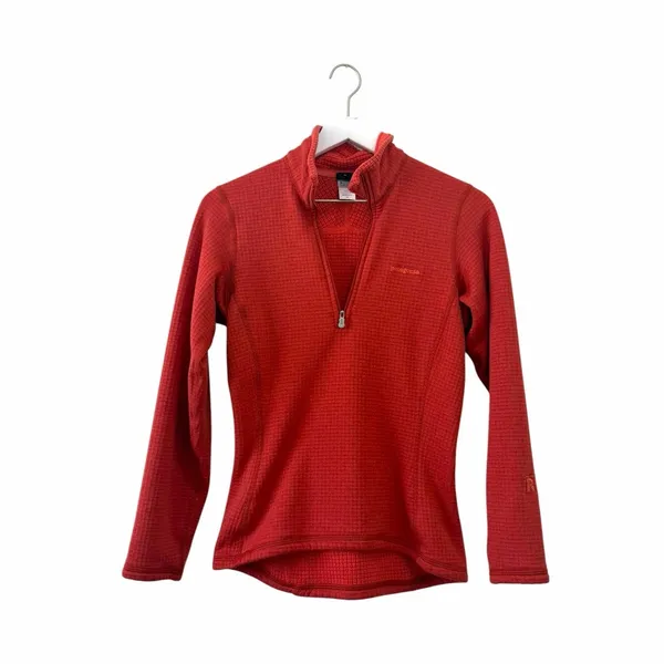 Patagonia R1 Quarter Zip Pullover Grid Fleece Red Women’s XS - Image 8