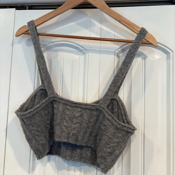 Free People Sunkeeper Gray‎ Cable Knit Crop Tank Size Small - Image 6