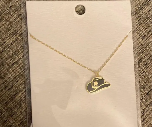 Boutique Gold Cowboy Hat Necklace – Western Country Charm Pendant - Image 5