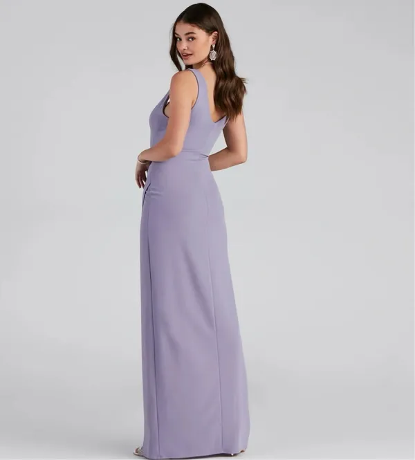 Windsor purple slit formal dress - Image 4