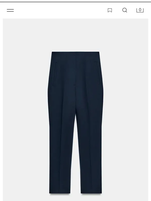 Zara Black Cropped High-Waist Slim Pants - Image 4