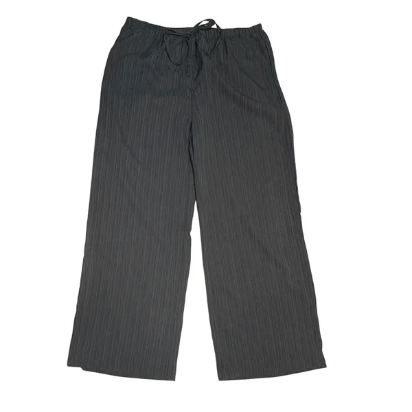 Women's Crinkle Wide Leg Slacks XXL Lightweight Summer Charcoal Gray NEW‎ - Image 2