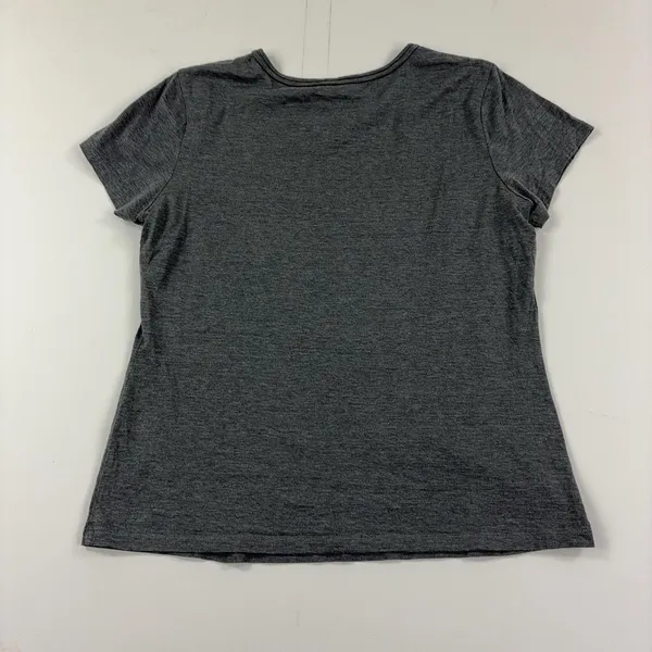 J. McLaughlin T-Shirt Womens Large Gray Crew Neck Short Sleeve Silk Cotton Blend - Image 6
