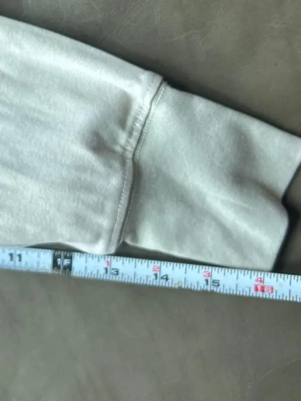 Uniqlo Minimalist Lightweight Mock Neck Long Sleeve Cotton Top in Beige - Image 10