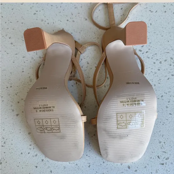 Anne Michelle Tan Thong Strappy Heels - Image 6