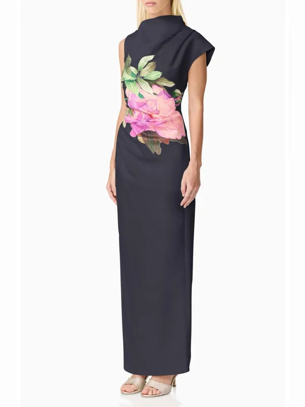 Elliatt Azelie Asymmetrical Gown in Black XS - Image 5