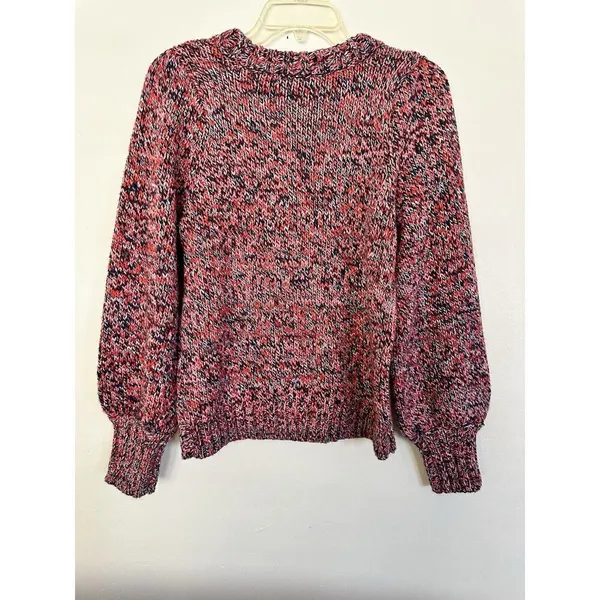 525 America Women's Multicolor Balloon Sleeve Crew Neck Pullover Sweater Large - Image 3