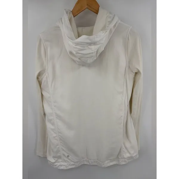 Lululemon off white open front hooded performance cardigan womens XS yoga lounge - Image 7