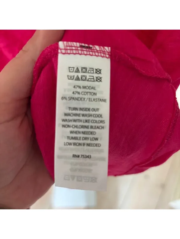 Laura Ashley NWT Women's Hot Pink Short Sleeve Modal Cotton Tee M - Image 4