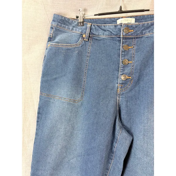NWT Daily‎ Thread Jeans Blue Denim Button Fly Cropped Wide Leg Pants 18W Plus - Image 8