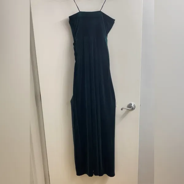 BHLDN Luella Emerald Green Strapless Velvet Side Slit Maxi Dress XS - Image 3
