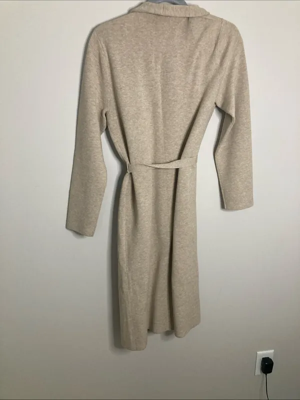 Babaton Oatmeal Long Knit Belted Robe - Image 9