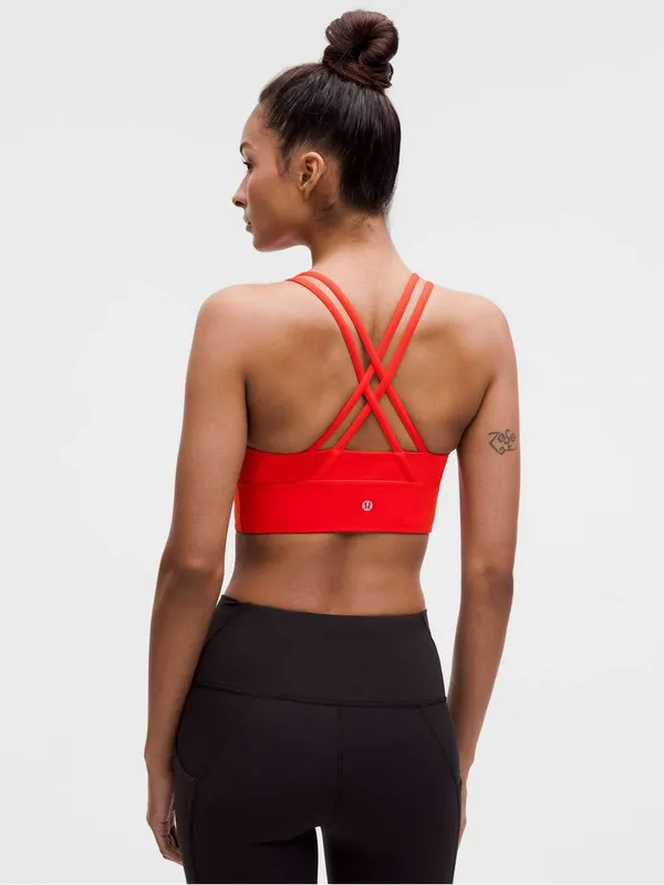 Lululemon Energy Longline Bra *Medium Support, B–D Cups in Hot Heat - Image 2