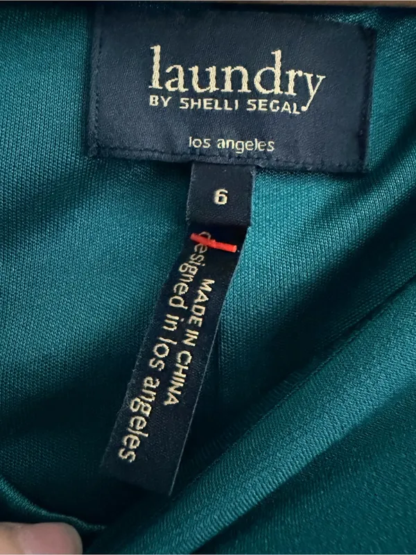 Laundry By Shelli Segal Teal Sleeveless Midi Dress with Side Ring Detail - Image 3