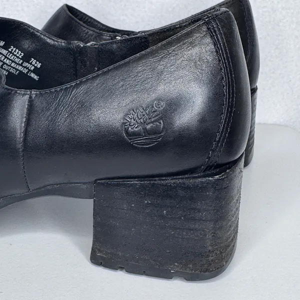 Y2K Timberland Smart Comfort System Black Leather Heeled Shoes Sz 8M - Image 10