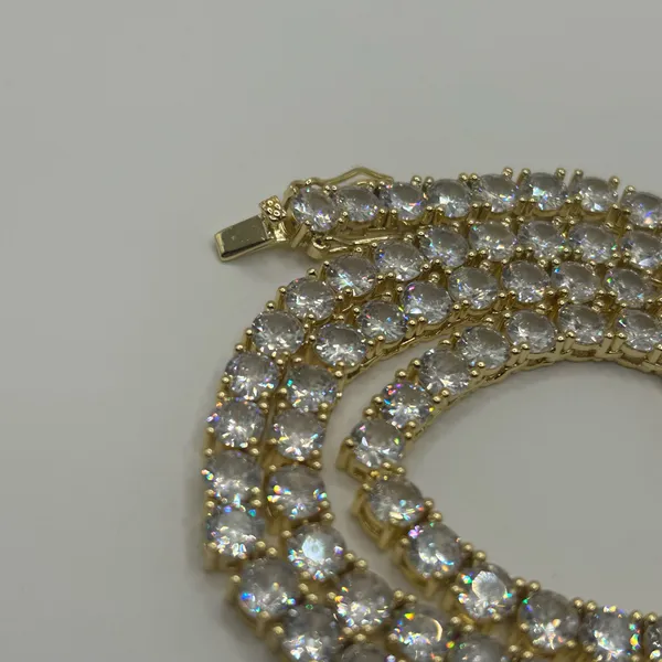 Moissanite Gold Tennis Chain Miami Iced Out Necklace VVS1 5mm 20 Inch Brand New - Image 5