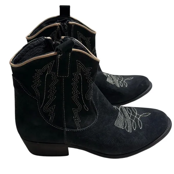 Artisan Craft by Zigi Mireya Black Suede Western Ankle Boots Size 8.5M Cowgirl - Image 2