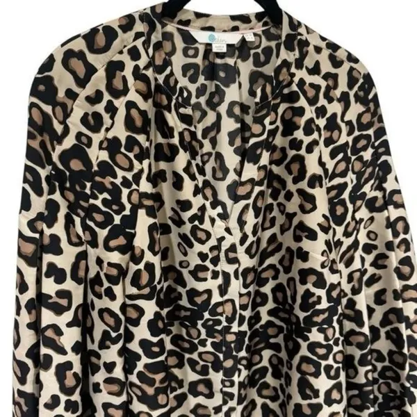 Boden Cheetah‎ Animal Print V-Neck Babydoll Blouse Career Capsule Chic Boho 6 - Image 3