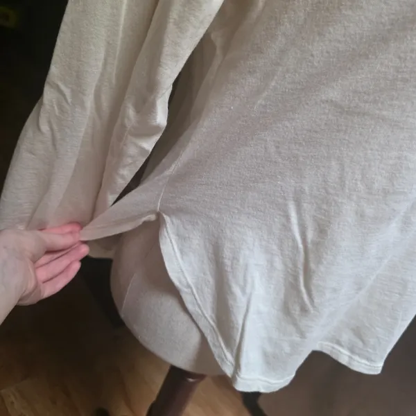 Peter Millar Cream White Pima Cotton Long Sleeve V Neck Tunic Top - Image 5